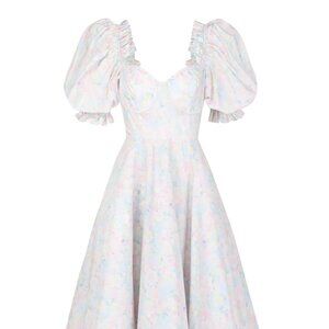 Selkie NWT Pastel Bouquet tea Rose Romantic Puff Sleeve Dress Size 3X Fantasy